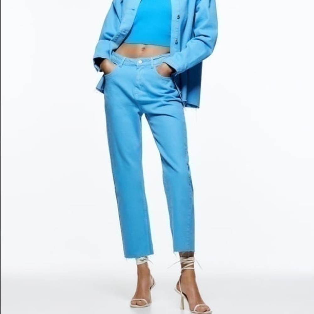 ZARA Solid color mom fit Jeans Z1975